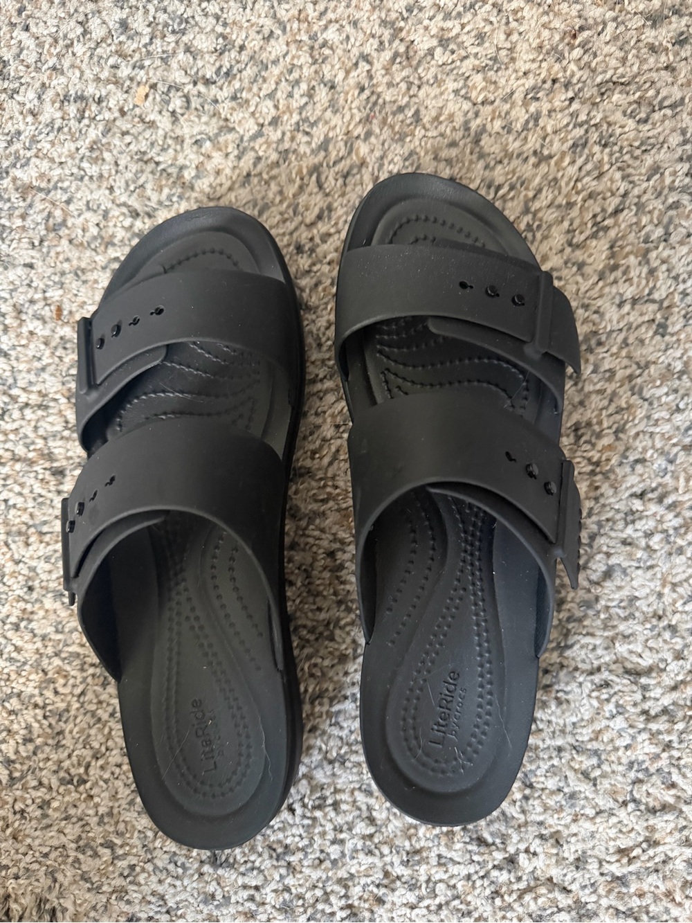 Black  Women’s Slide Sandals with Adjustable Straps